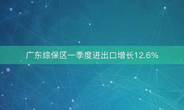 广东综保区一季度进出口增长12.6%
