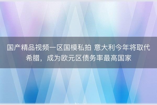 国产精品视频一区国模私拍 意大利今年将取代希腊，成为欧元区债务率最高国家