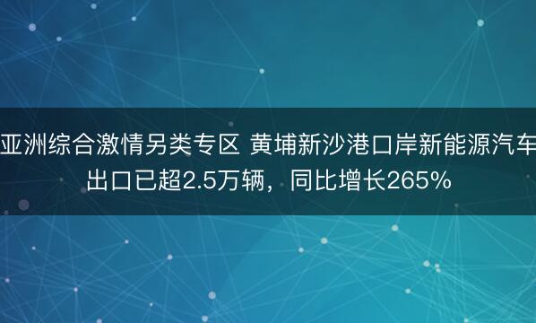 亚洲综合激情另类专区 黄埔新沙港口岸新能源汽车出口已超2.5万辆，同比增长265%