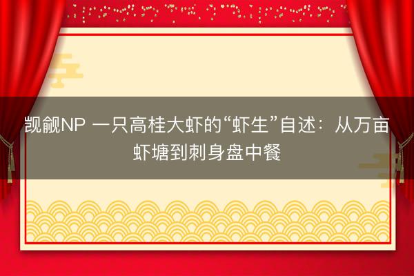 觊觎NP 一只高桂大虾的“虾生”自述：从万亩虾塘到刺身盘中餐