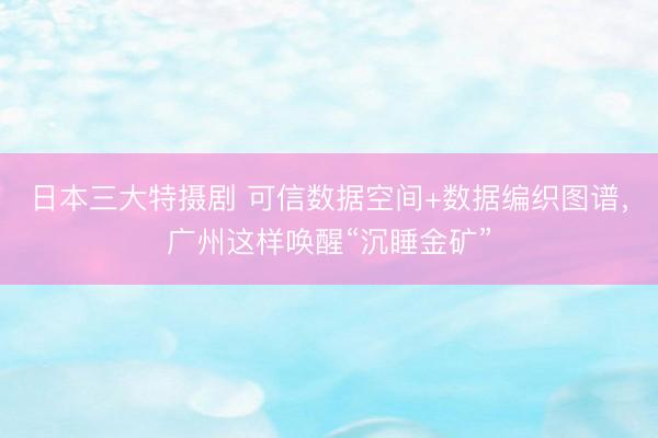 日本三大特摄剧 可信数据空间+数据编织图谱，广州这样唤醒“沉睡金矿”