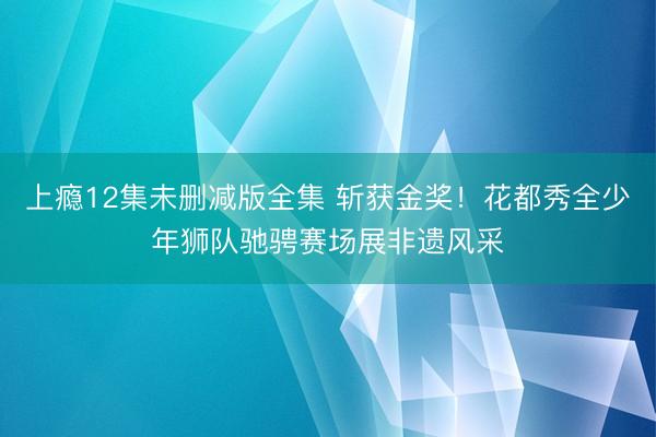 上瘾12集未删减版全集 斩获金奖！花都秀全少年狮队驰骋赛场展非遗风采