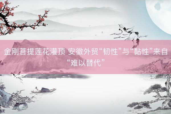 金刚菩提莲花灌顶 安徽外贸“韧性”与“黏性”来自“难以替代”