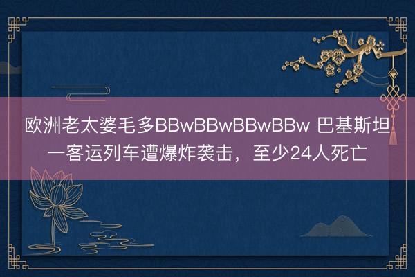 欧洲老太婆毛多BBwBBwBBwBBw 巴基斯坦一客运列车遭爆炸袭击，至少24人死亡