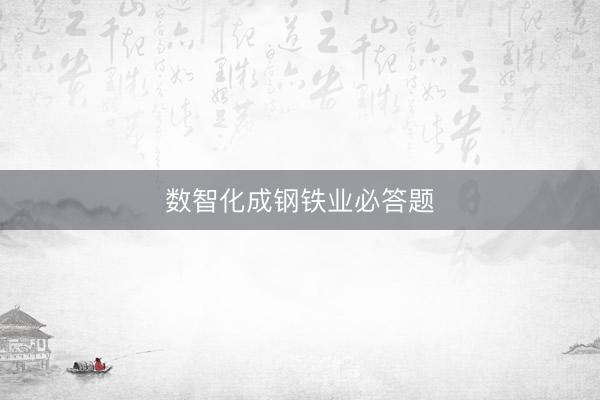 数智化成钢铁业必答题