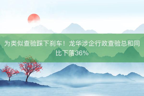 为类似查验踩下刹车！龙华涉企行政查验总和同比下落36%