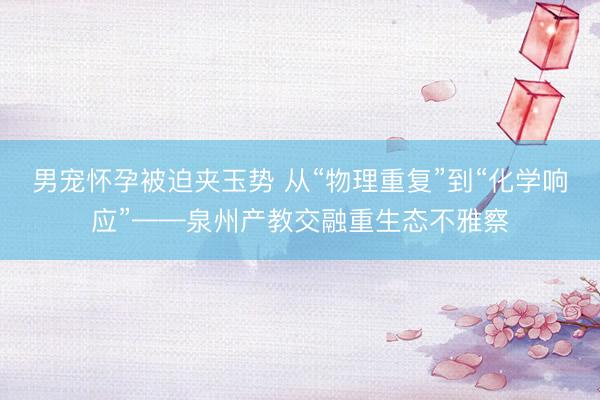 男宠怀孕被迫夹玉势 从“物理重复”到“化学响应”——泉州产教交融重生态不雅察