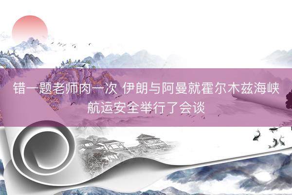 错一题老师肉一次 伊朗与阿曼就霍尔木兹海峡航运安全举行了会谈