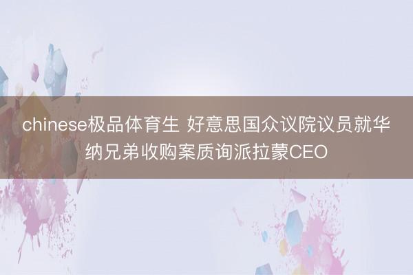 chinese极品体育生 好意思国众议院议员就华纳兄弟收购案质询派拉蒙CEO