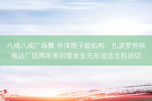 八戒八戒广场舞 外洋原子能机构：扎波罗热核电站厂区两年来初度发生无东说念主机迫切