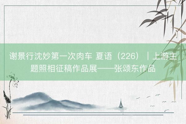 谢景行沈妙第一次肉车 夏语（226）｜上游主题照相征稿作品展——张颂东作品